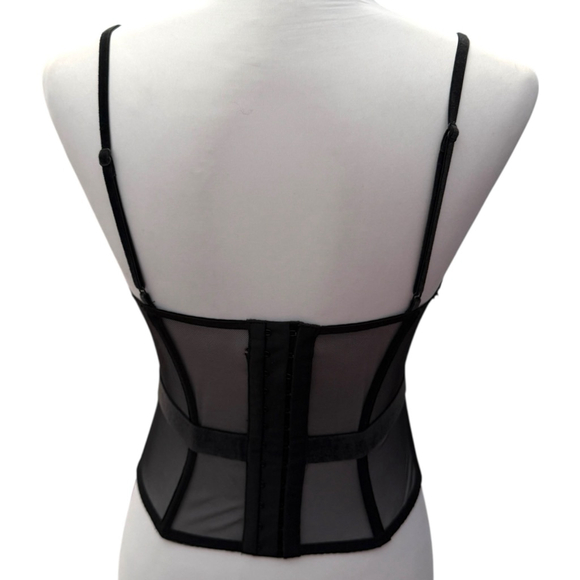 Victoria’s Secret Black Lace Corset Bustier Top 36C Y2K - Picture 3 of 4
